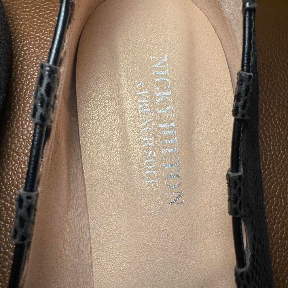 Nicky Hilton X French Sole Women's Black  Viper Print Ballet shoes Size 11B - Picture 2 of 8